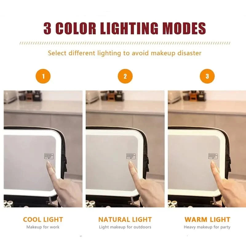 Famous LED Mirror Makeup Bag